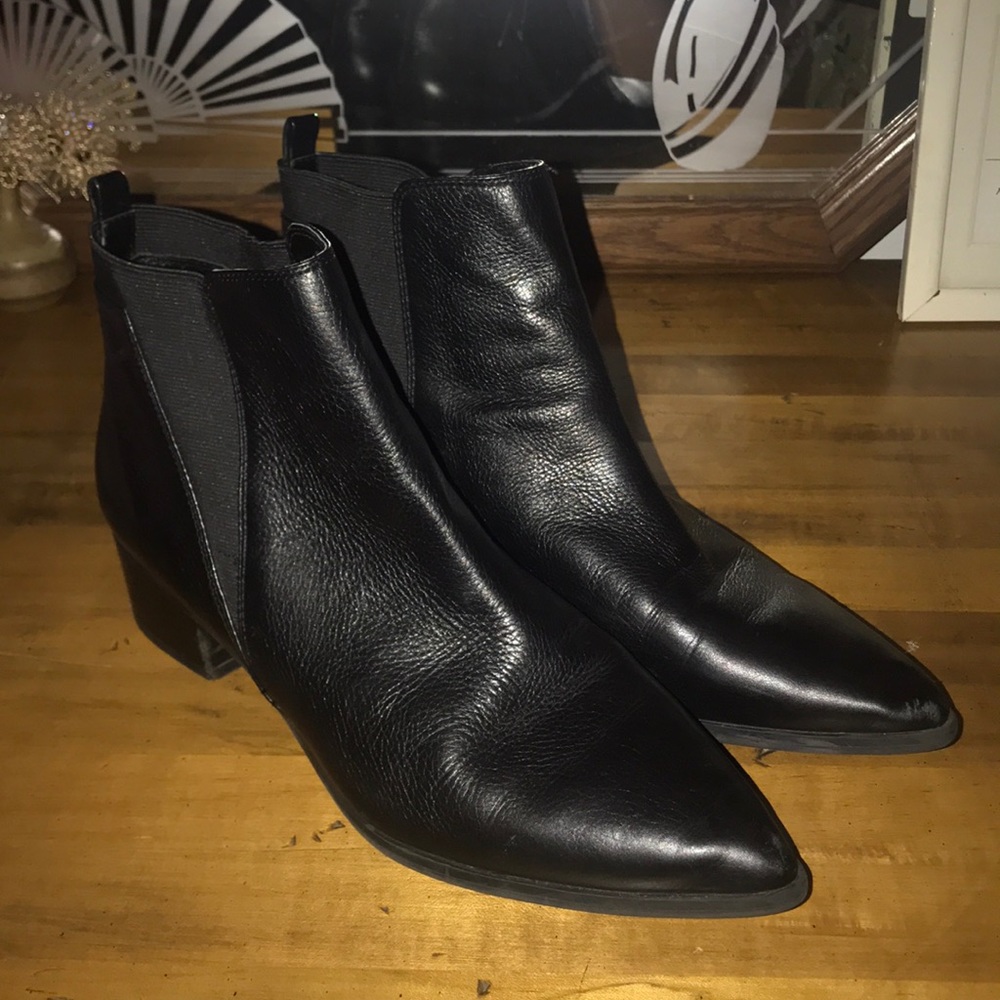 Marc Fisher Pointed Toe Leather Chelsea Boots